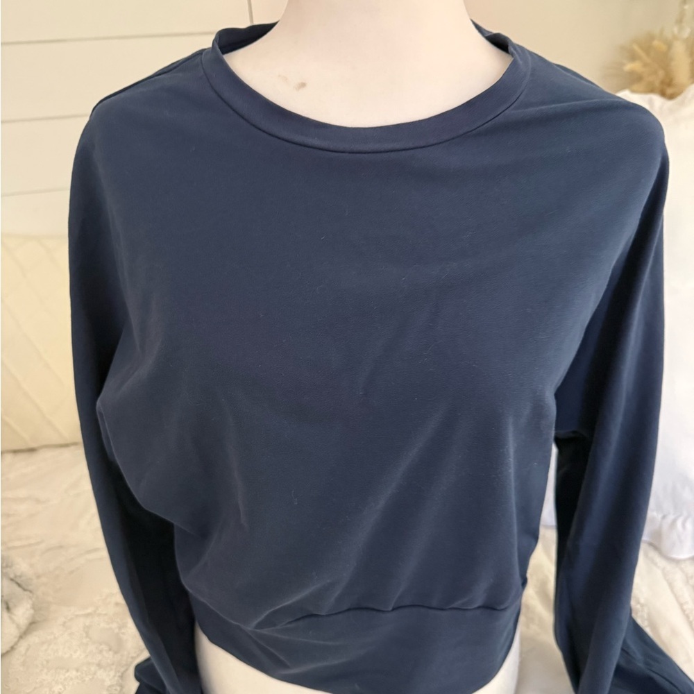 Walter Baker Navy Crewneck Long Sleeve Top